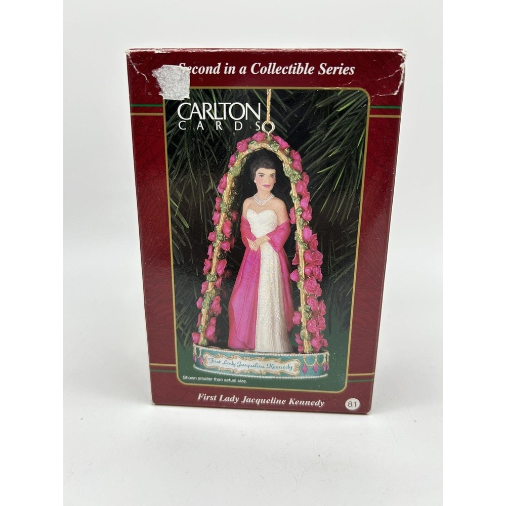 Vintage Carlton Cards First Lady Jacqueline Kennedy Xmas Ornament in Box 1999
